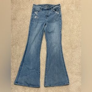 American Eagle distressed flare jeans
